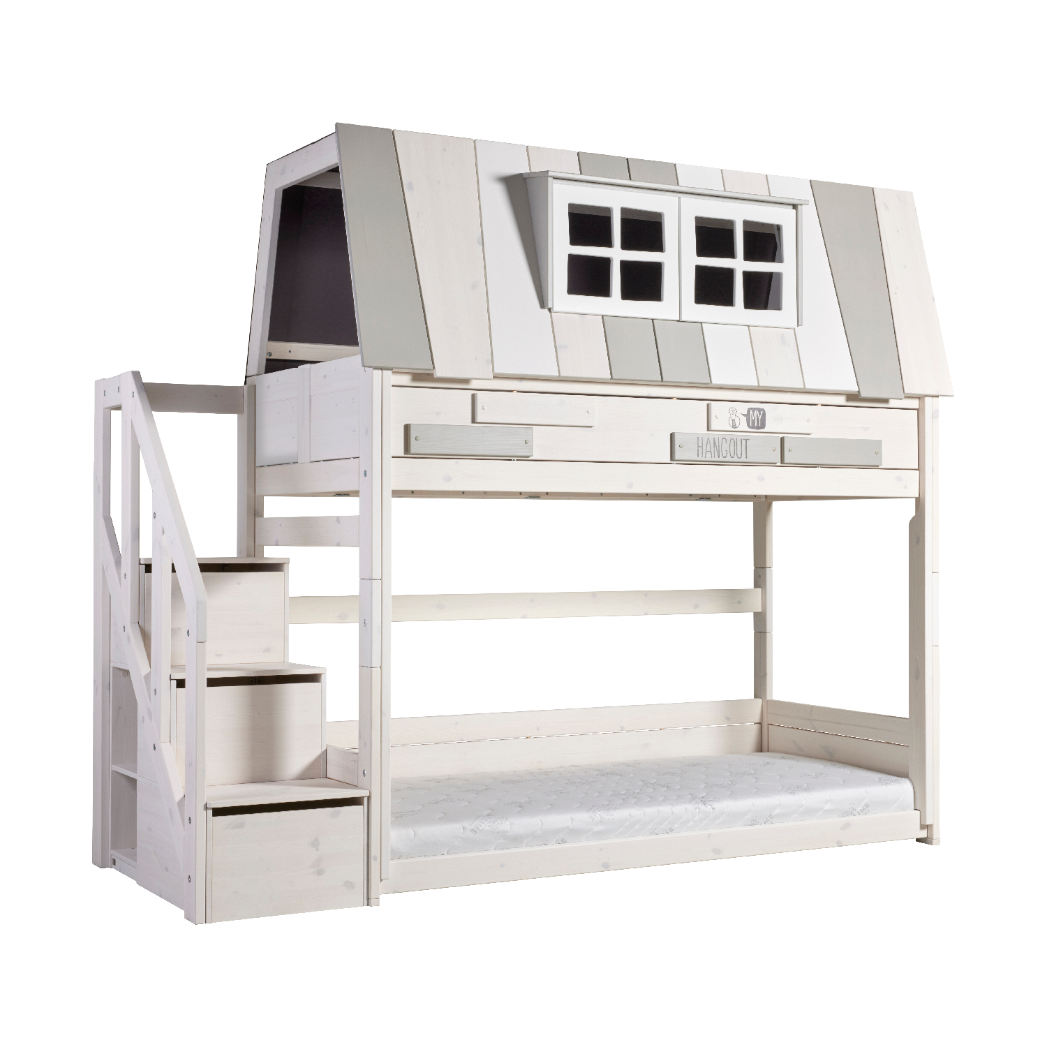 Life Time Laag Stapelbed My Hangout - White Wash - Rolbodem