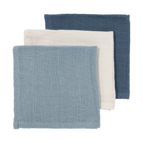 Meyco Hydrofiele Monddoekjes - 3 stuks - 30x30 cm - Natural / Jeans Blue / Indigo