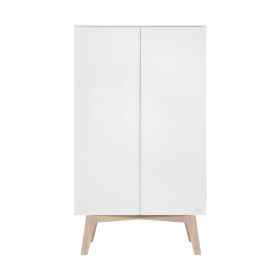 Kidsmill Sixties Kledingkast 2-Deurs Wit Mat / Naturel