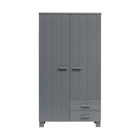 Woood Dennis Kledingkast + Laden Steel Grey 2-Deurs