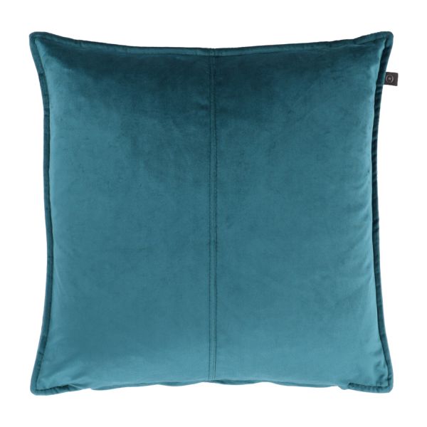 Overseas Middlestitch Kussen - 60 x 60 cm– Velours – Petrol