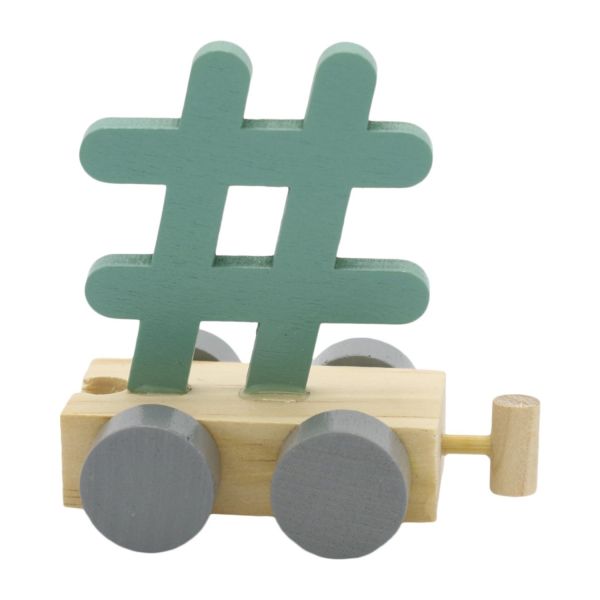Jep! Kids Treinletter Hashtag Groen