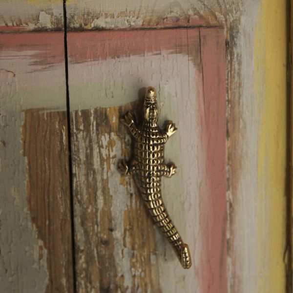 Doing Goods Wandhaak - Chewy Krokodil Klein - Messing – foto 3