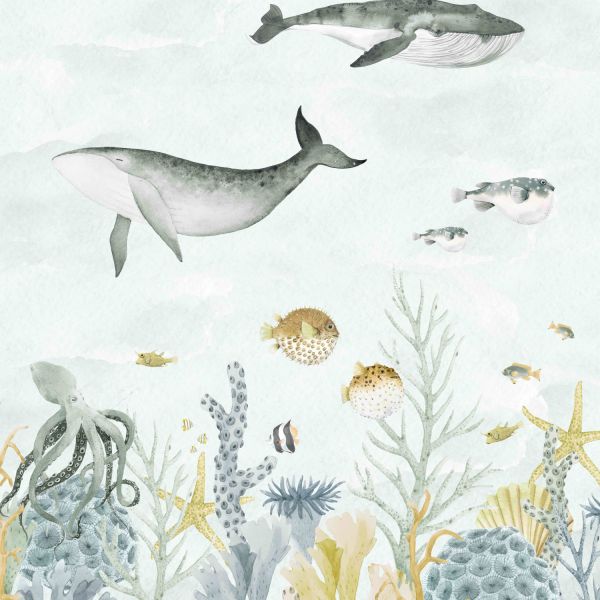 Creative Lab Amsterdam Sealife Blue Behang 200 x 280 cm