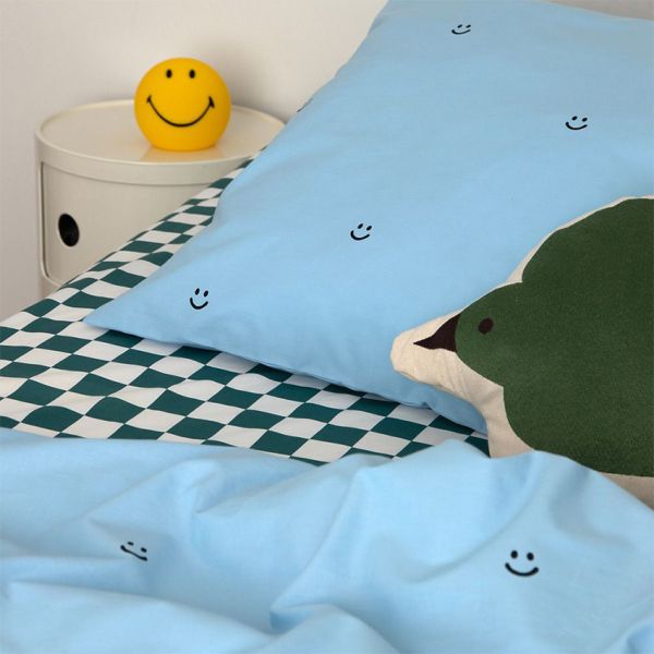 Studio Ditte Dekbedovertrek Smiley Blauw - 140 x 220 cm – foto 2