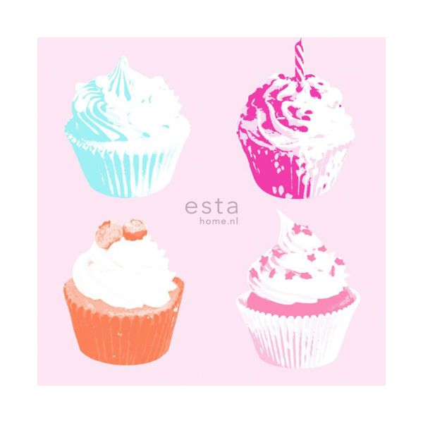 Estahome Cupcakes Behang XXL Meerkleurig