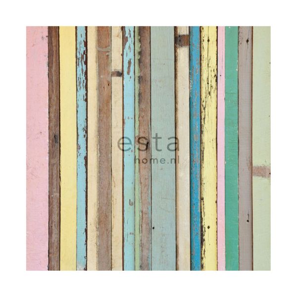 Estahome Sloophout Behang Multicolour