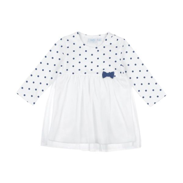 Feetje Classic Stip/Tule Jurkje Wit Mt. 62