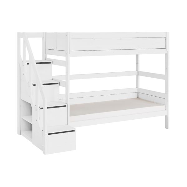 LIFETIME Kidsrooms Stapelbed Met Trapkast Wit Gelakt