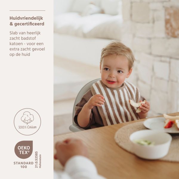 Meyco - Fat Stripe - Slabben - Taupe 3-Pack – foto 6