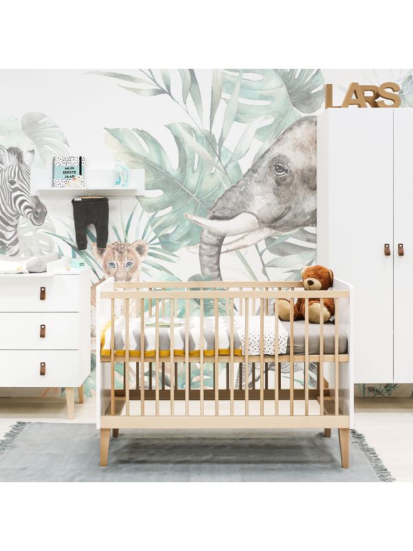 Enten Uiterlijk ader Bopita Indy Babykamer Wit / Naturel | Bed 60 x 120 cm + Commode + Kast  2-Deurs | Babypark