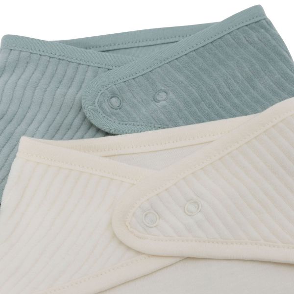 Jollein Slab Bandana - 2 Pack - Velvet Rib - Sea Green / Ivory