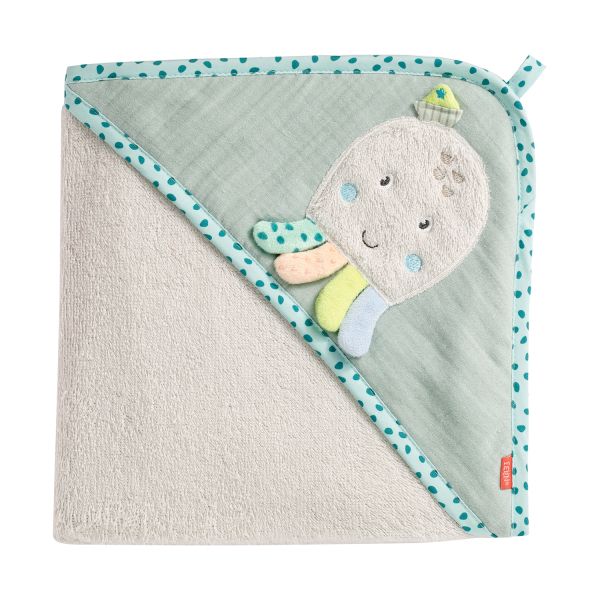 Fehn Badcape met Capuchon - Octopus - 80x80 cm Fehn Badcape met Capuchon - Octopus - 80x80 cm