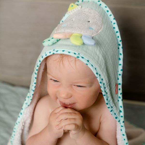 Fehn Badcape met Capuchon - Octopus - 80x80 cm Fehn Badcape met Capuchon - Octopus - 80x80 cm