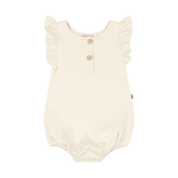 UAUA Romper Met Ruffle Mouwtjes Crema 6-9 Mnd