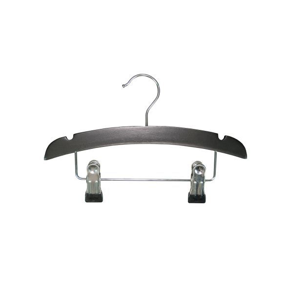 TWF Kledinghanger Met Clips - 3 Stuks - Hout Zwart