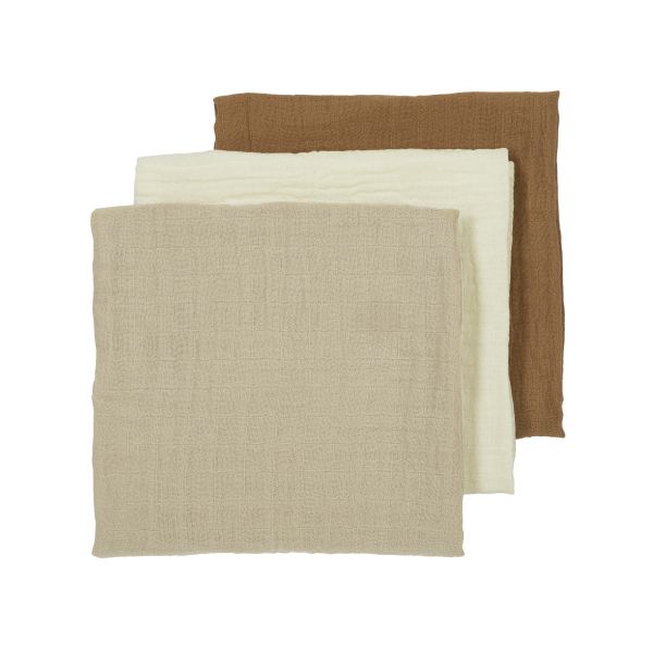Meyco Luiers Uni - 3 Stuks - Offwhite / Sand / Toffee