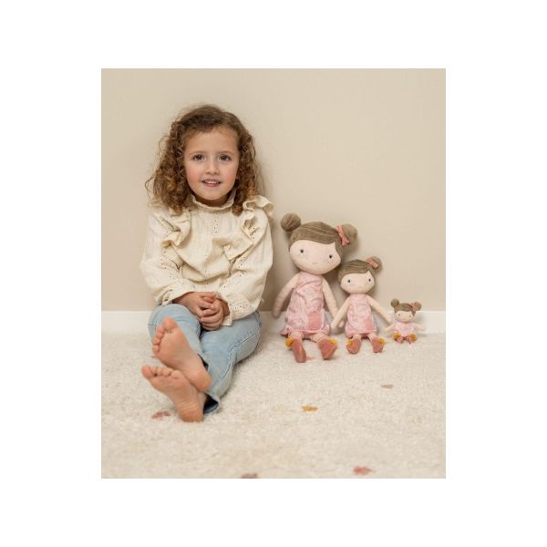 Little Dutch Little Pink Flowers Knuffelpop - Rosa - 35 cm