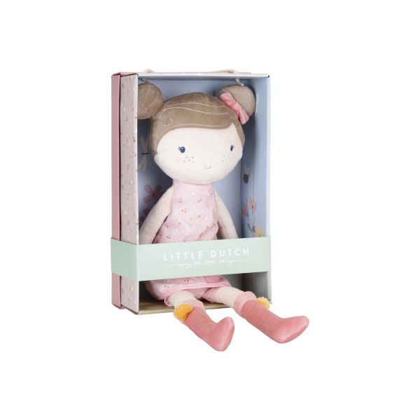 Little Dutch Little Pink Flowers Knuffelpop - Rosa - 50 cm
