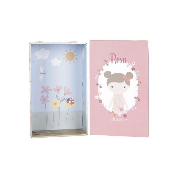 Little Dutch Little Pink Flowers Knuffelpop - Rosa - 50 cm