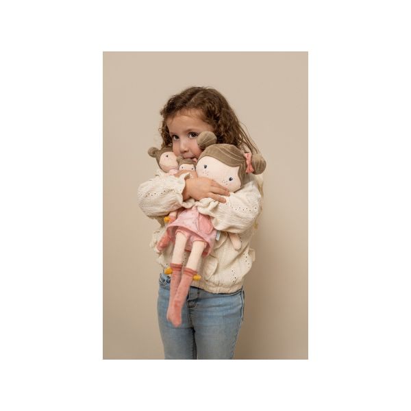 Little Dutch Little Pink Flowers Knuffelpop - Rosa - 50 cm
