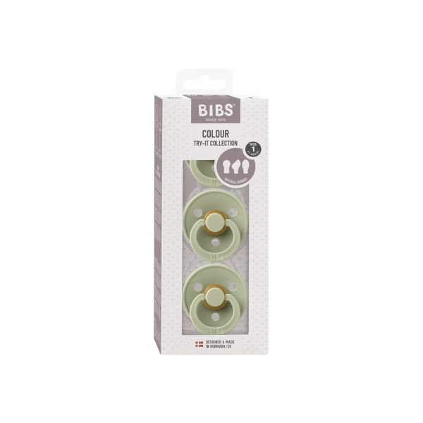 BiBs Try-It Fopspeen - 0-6 Mnd - 3 Stuks - Sage