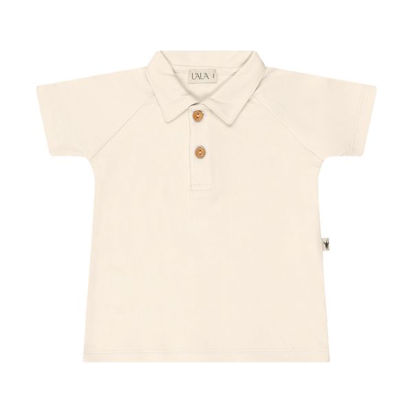 UAUA Polo T-Shirt Korte Mouwen - 3-6 Mnd - Crema