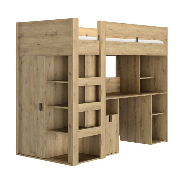 Gautier Lugano Hoog Bed - 90x200 cm - Artisan Eiken