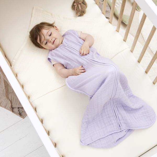 Meyco Baby Uni Zomerslaapzak - 70 cm - Pre-Washed Hydrofiel - Soft Lavender