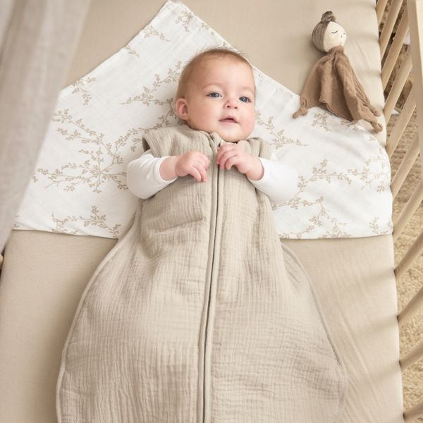 Meyco Baby Uni Baby Slaapzak Gevoerd - 70cm Pre-Washed Hydrofiel - Sand