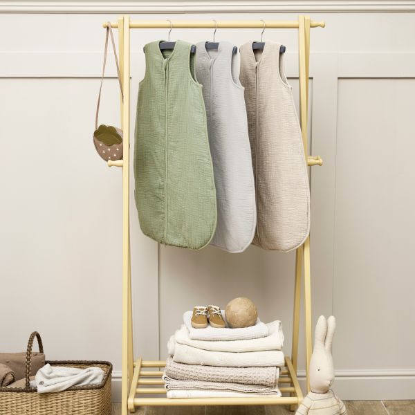 Meyco Baby Uni baby slaapzak gevoerd - pre-washed hydrofiel - greige - 110cm