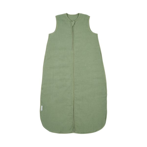 Meyco Baby Uni baby slaapzak gevoerd - pre-washed hydrofiel - olive green - 60cm