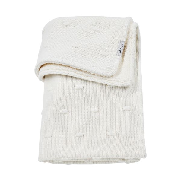 Meyco Ledikantdeken Knots Teddy - 100 x 150 cm - Offwhite