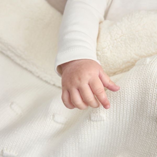 Meyco Ledikantdeken Knots Teddy - 100 x 150 cm - Offwhite