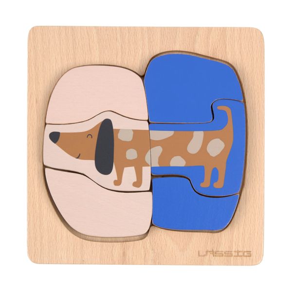 Lässig Houten Puzzel Set - Little Mateys - Hond/Vogel - FSC Hout
