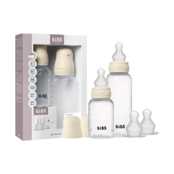 Bibs Grow and Flow Flessenset - 150 ml/270 ml - Silicone - Ivory