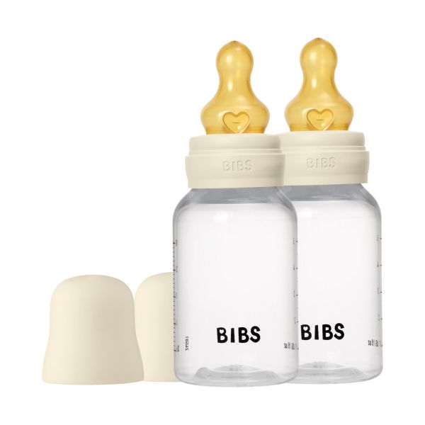 Bibs Fles - Slow Flow - 2 Pack - 150 ml - Latex - Ivory