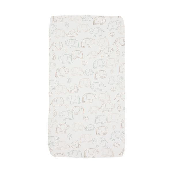 Jollein Hoeslaken Jersey 60x120cm - Elephant Tales