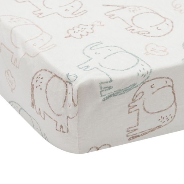 Jollein Hoeslaken Jersey 60x120cm - Elephant Tales