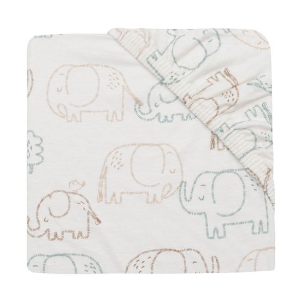 Jollein Hoeslaken Jersey 60x120cm - Elephant Tales
