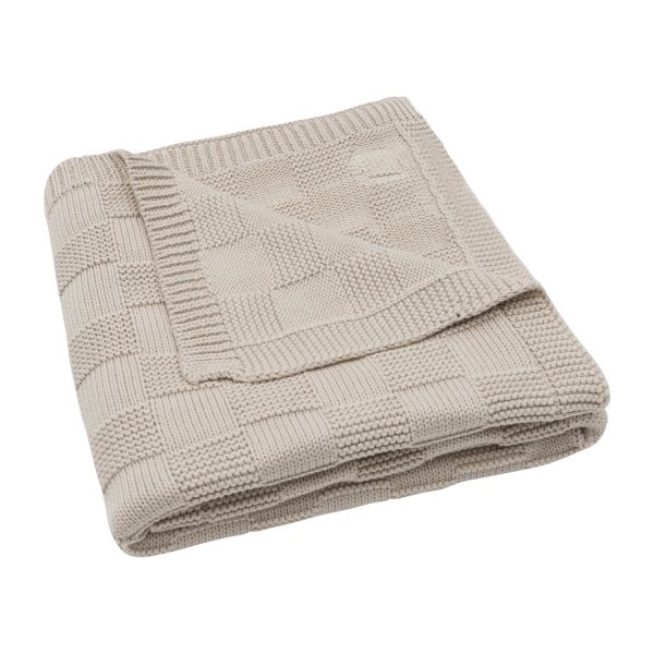 Jollein Deken Wieg - Box Knit - 75 x 100 cm - Warm Sand