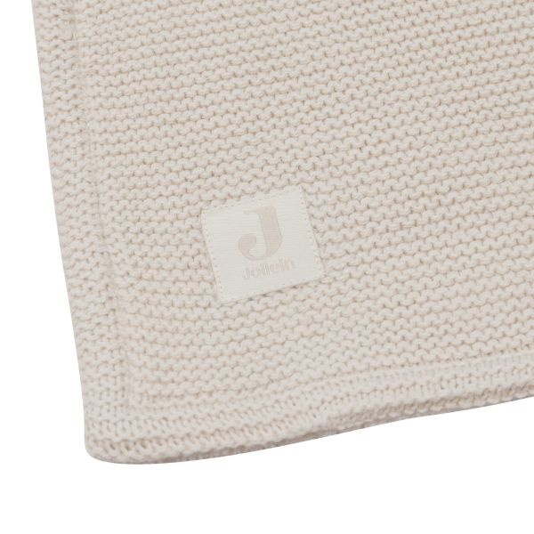Jollein Deken Wieg - Basic Knit - 75 x 100 cm - Oatmeal/Velvet 
