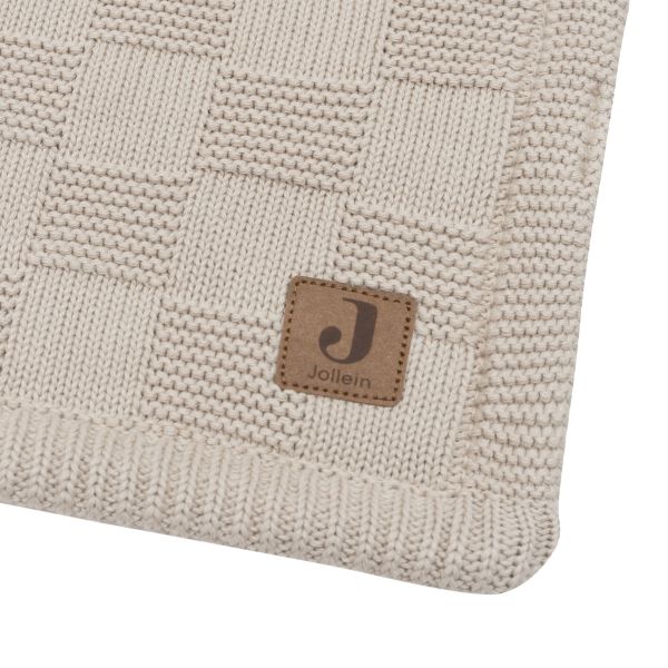 Jollein Deken Wieg - Box Knit/Velvet - 75 x 100 cm - Warm Sand