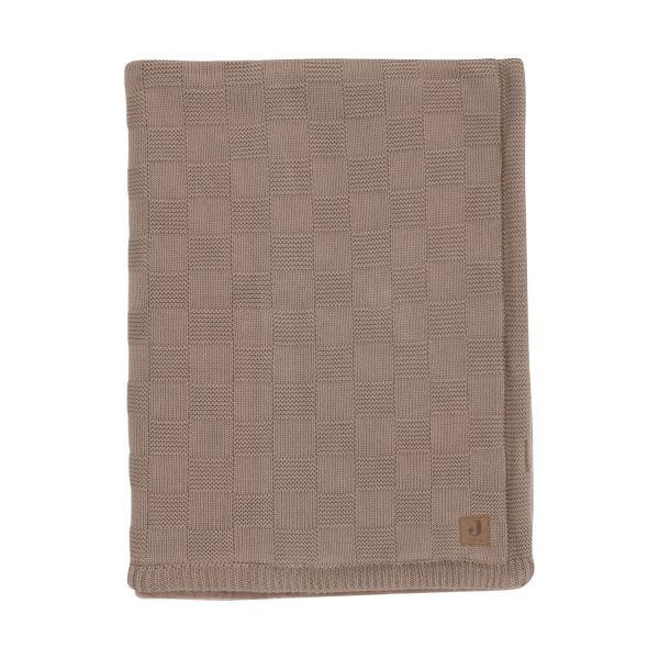 Jollein Deken Wieg - Box Knit/Velvet - 75 x 100 cm - Milky Coffee