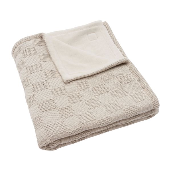 Jollein Deken Ledikant - Box Knit/Velvet - 100 x 150 cm - Warm Sand