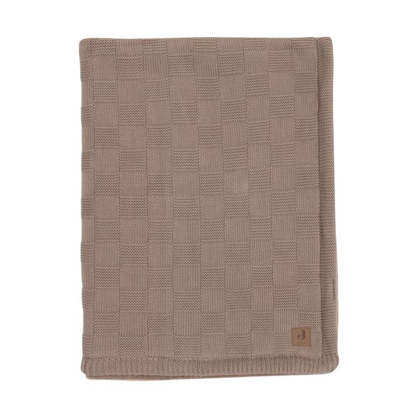 Jollein Deken Ledikant - Box Knit/Velvet - 100 x 150 cm - Milky Coffee
