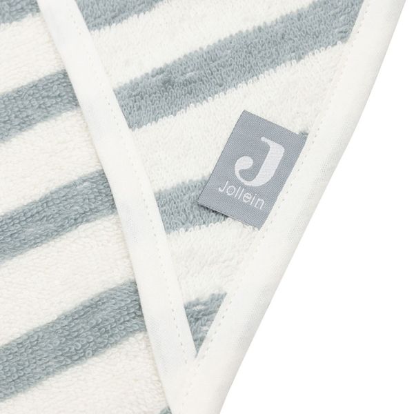 Jollein Badcape - 75 x 75 cm - Stripe Terry Sea Green GOTS