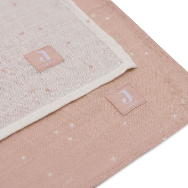 Jollein Twinkling Large Multidoek - 2 Pack - 115 x 115 cm - Hydrofiel - Wild Rose