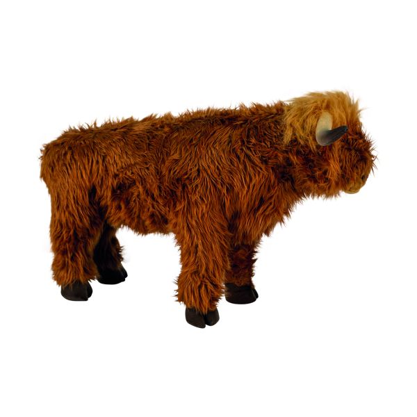 Wild & Soft Pluche Hoogland Koe - Staand - 64 cm - Bruin