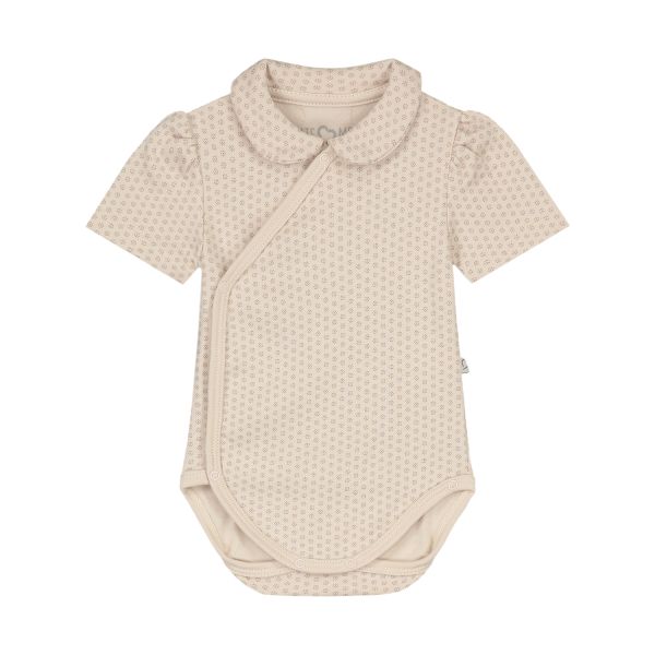 Mats & Merthe Mila Romper met Korte Mouwen - 6 Mnd - Buttermilk piping